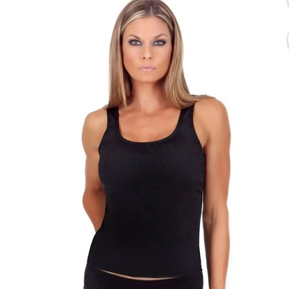 NEW Instantfigure Women's Scoop
Neck Tankini Swim Top, Black,  size 8 - Picture 1 of 14
